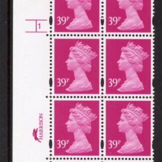 Y1708 (U379)  39p bright magenta  2B Harr/DLR Cyl. 1 no dot phos 45 blue fluor .U/M (MNH)