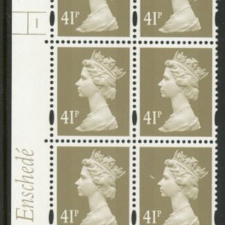 Y1712 (U389) 41p grey-brown  2B Enschede Cyl. 1 no dot. perf RE. 2mm varnished bands .yellow fluor. U/M (MNH)