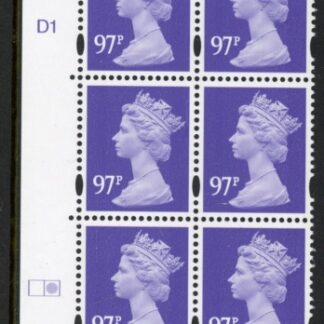 Y1742 (-)  97p bluish violet DLR  cyld. D1  dot. (right grid) phos D1 blue fluor. U/M (MNH)