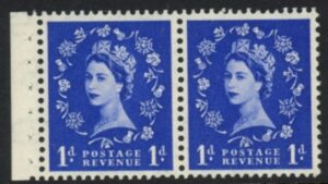 SB22  Tudor Crown 2x1d.  wmk. upright. perf I (good perfs.) U/M (MNH)