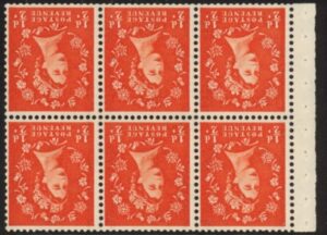 SB14a Crowns. 6x½d, graphite lines. wmk. inverted. perf I (good perfs) U/M (MNH)