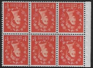 SB17a Crowns phos. (blue) 6x½d, wmk. inverted. perf I (good perfs) U/M (MNH)