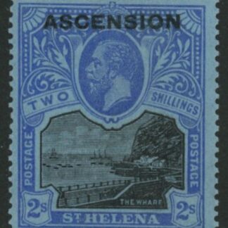 1922 Ascension KGV  SG.7  2s black & blue/blue.stamp of St Helena overprinted 'Ascension'  lightly mounted mint.