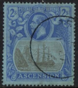 1924 Ascension. SG.19 2s grey-black and blue/blue. fine used.