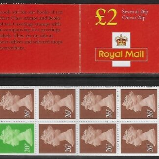 1998 FW10 £2.00 red cover 7x26p, 1x20p Photogravure. Questa.  U/M (MNH)