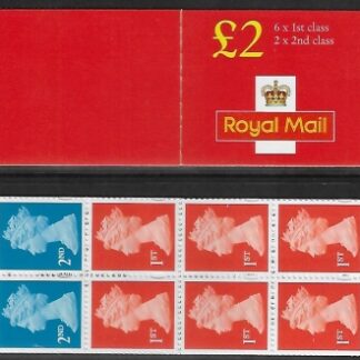 2000 FW12 £2.00 red cover 2x2nd 6x1st  Photogravure. Questa.  U/M (MNH)