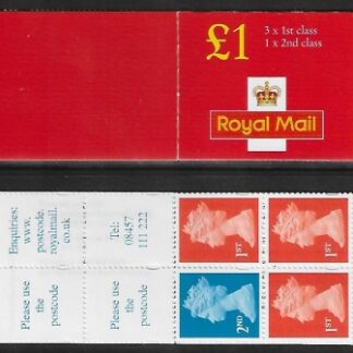 2000 FH44 £1.00 red cover 1x2nd 3x1st 'postcde' on label.  PHOTO. Questa.  U/M (MNH)