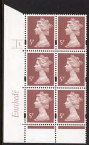 Y1670 (U140D)  5p dull red-brown  2B Enschedé Cyl. 1  dot blue fluor PVA(white back).U/M (MNH)