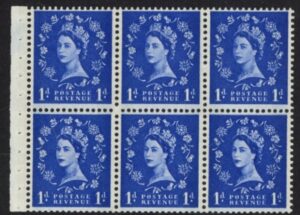 SB42 6x1d 2B crowns. (blue phos.) wmk. upright. perf I. (good perfs).U/M (MNH)