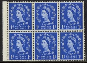 SB41 6x1d crowns. (blue phos.) wmk. upright perf I. (good perfs).U/M (MNH)