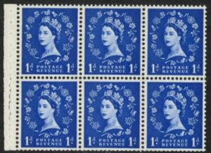 SB41 6x1d crowns. (blue phos.) wmk. upright perf I. (good perfs).U/M (MNH)