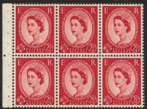 SB80 Tudor Crown 6x2½d,  wmk. upright perf  lem (good perfs). U/M (MNH)