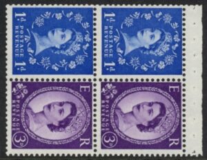 SB35 Crowns 2x1d. 2x 3d,  wmk.sideways left. perf AP   good perfs.U/M (MNH)